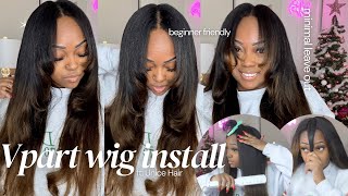 Quick \u0026 Easy Yaki Straight V-Part Wig Install | Beginner Tutorial in Under 10 Min ft. Unice Hair