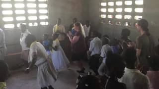 FreddyLink team joins in the music and dancing at COBOCOL Area Development Program, Haiti