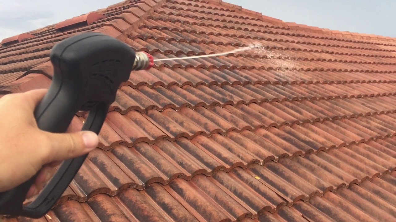 Tile Roof Soft Wash Cleaning - Roof Cleaning Service - YouTube