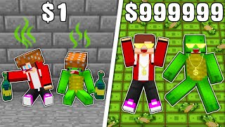 FROM $1 MAIZEN JJ and MIKEY TO $999,999 IN MINECRAFT !