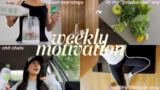 WEEKLY MOTIVATION🌸🎧 in my *productive* era + 5am morning routine | healthy lifestyle vlog