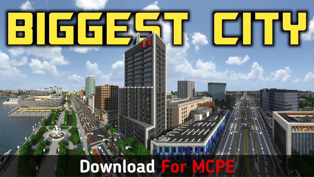 How To Download Biggest Minecraft City In MCPE | Greenfield City Map ...