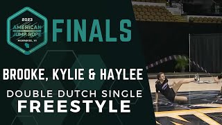 Brooke, Kylie \u0026 Haylee [Summerwind Skippers] - Double Dutch Single Freestyle - AMJRNC 2023