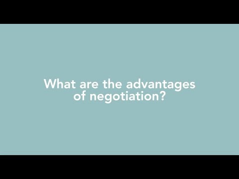 Which are the correct advantages of negotiation?