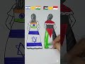 🇮🇱🤝🇮🇳❌ vs 🇵🇸🤝🇮🇩✅ flag drawing muslim 💪 non muslim 👎 palestine israel flag trending girl shorts