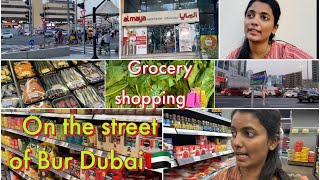 *Walk* with me on the street of Al mankhool Dubai, Al madina, al maya supermarkets tour🛍️🇦🇪