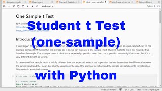 Python - one-sample t-test