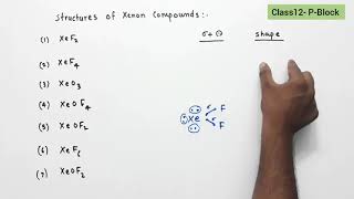 Hybridisation & structure of xenon compounds. ( p block -12 - 18 group elements)