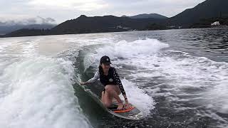 ( 滑水Vlog)- 謝芷倫Jan Tse wakesurfing tricks | knee down