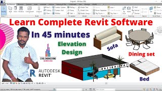 Complete Revit Software in 45 minutes | Building elevations | civil engineering | architectural |
