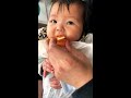 4month first time to taste orange 第一次吃橘子