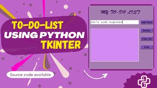 To-Do-List using Python | TechnoHacks Edutech | PixelCodeArtistation #edutech #python #vscode