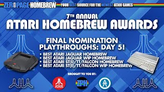 7th Annual Atari Homebrew Nominee Playthrough Day 5: Atari Jaguar \u0026 Atari ST(e)/TT/Falcon Nominees!