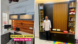 2bhk+Study Interior in wave city, Nh 24 ghaziabad ||8700424474|| lowrise property | wave floors