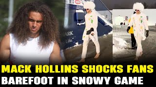 Mack Hollins Shocks Fans Barefoot in Snowy Game