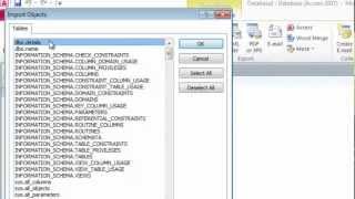 Import SQL database to MS Access