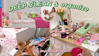 DEEP CLEAN and organize my depression room 2022 (this will motivate you) 🤍🧸