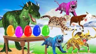 Cow Tiger Bull Monkey Cheetah Mammoth vs Zombie Dinosaur Who Is The Fastest Game Wild Animal Games