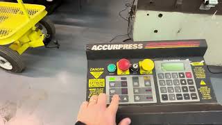 PREOWNED ACCURPRESS HYDRAULIC PRESS BRAKE, MODEL #: 7606, S/N: 6149