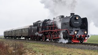 Pt47-65 with the first steam train in 2024 to Poznan 2024.01.13