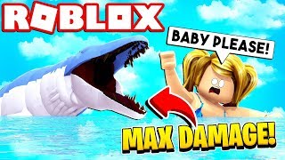 Giant Megalodon Chase My Military Boat Sharkbite Roblox - bacon hair buys the titanic roblox sharkbite youtube