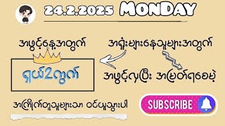 24.2.2025(တနင်္လာနေ့) အဖွင့်နေ့အတွက်(ရှယ်အော2ကွက်) အရှုံးများနေသူများဝင်ယူပါ#2d