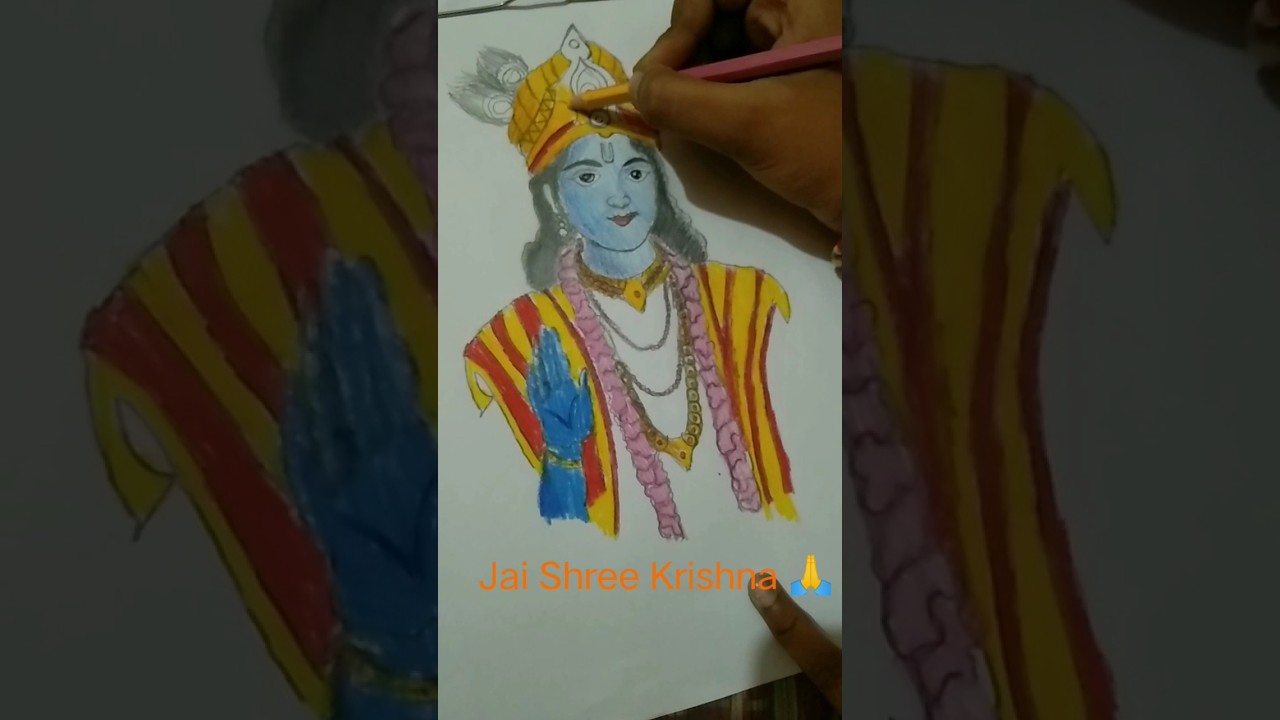 Janmashtmi Special |Shri Krishna Drawing 🙏 ️ #janmashtami #krishna # ...