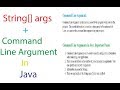 Command Line Argument In Java || What is Command Line Argument java
