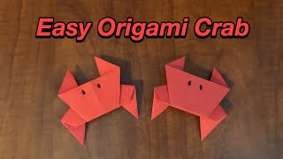Easy Paper crafts for kids - Easy Origami paper Crab
