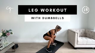 15 Min LEG WORKOUT WITH DUMBBELLS | at Home Dumbbell Leg Workout