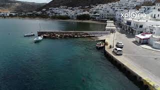 Kamares harbour, Sifnos Island, Greece 2018.09 aerial video