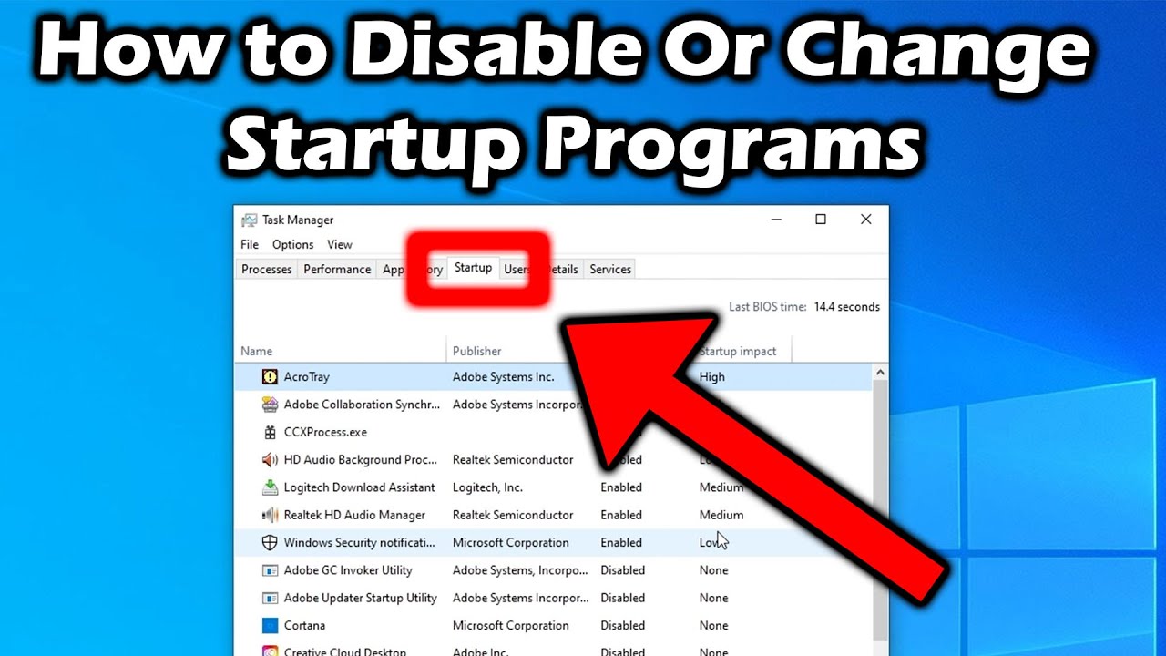 How To Disable Or Change Startup Programs In Windows 10 - YouTube