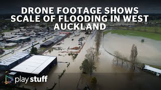 West Auckland flooding: Drone footage shows scale of flooding in Kumeu | Stuff.co.nz