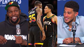 "I just told KD to go long" - Devin Booker & Kevin Durant Talk Their 1st Quarter Hail Mary Play!