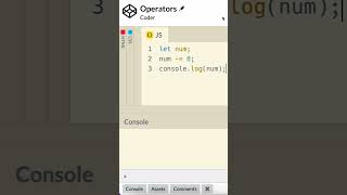 JavaScript Assignment Operators #basicsforbeginners #javascript #coding