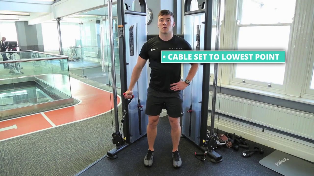 How To Do Single Arm Low Cable Crossover | Exercise Demo - YouTube