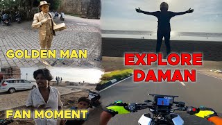 Finally Explore Daman || Vapi to Daman Sunday ride || meet golden man || #motovlog