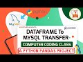 Writing data from a Pandas DataFrame to a MYSQL Table, insert DataFrame into SQL Python, Python SQL