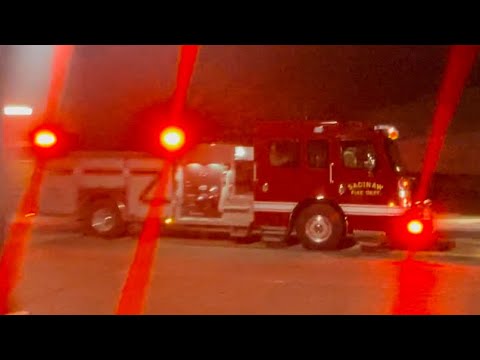 Saginaw MI Police & Saginaw FD E-1 Responding (SLUMPER IN VEHICLE) AIR ...