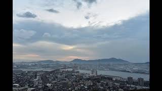 朝の風景タイムラプス　福岡県北九州市若松区　高塔山展望台より