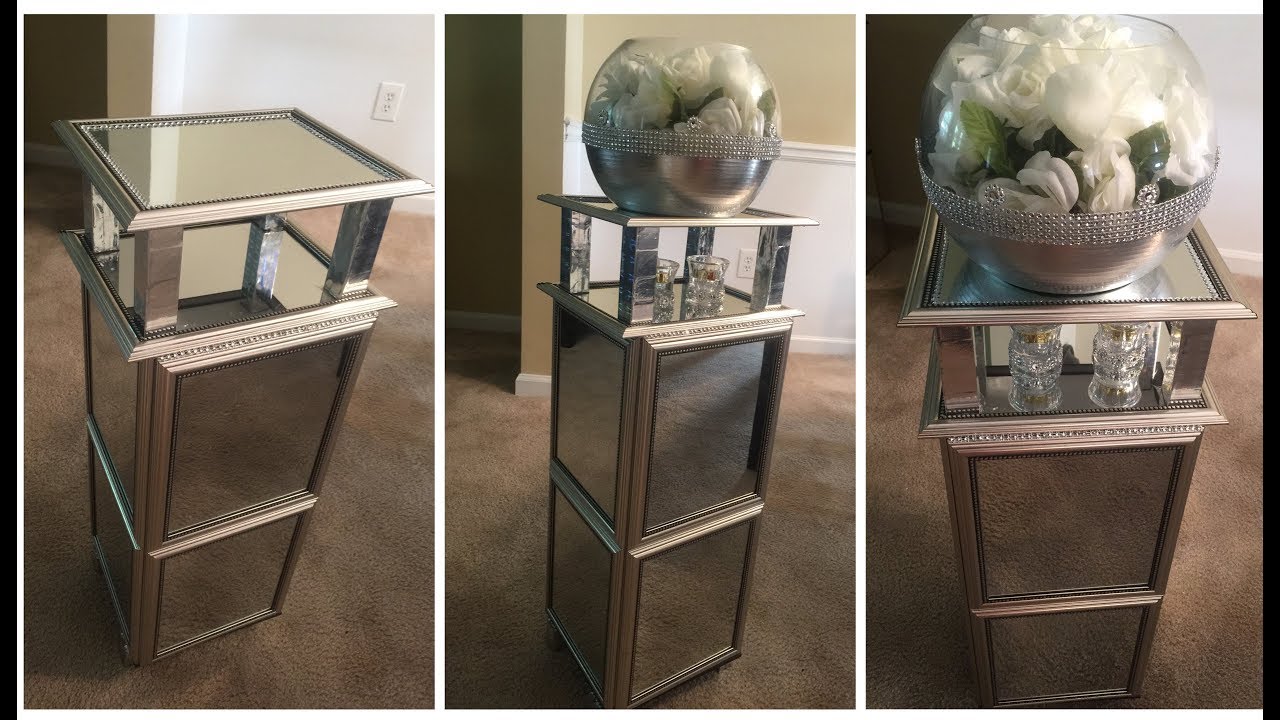 Dollar Tree Diy Silver Mirrored End Table Youtube