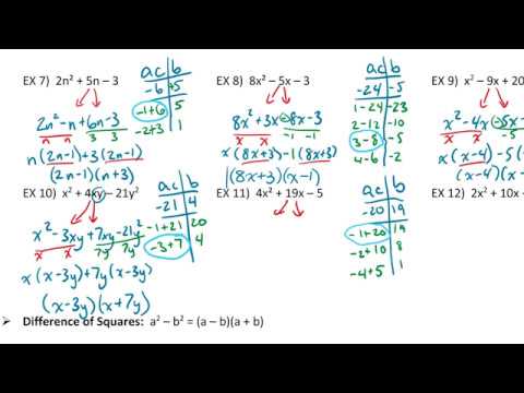 Factoring Trinomials Part 2 - YouTube