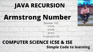 Java Armstrong Number Using Recursion (Hindi)