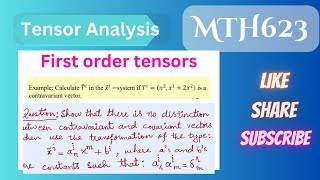 27(2).First Order Tensor|Examples|MTH 623 Short lectures|mth623 short #firstorder #tensor #viral