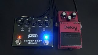 MXR Carbon Copy Deluxe vs. Boss DM-2 Analog Delay Comparison