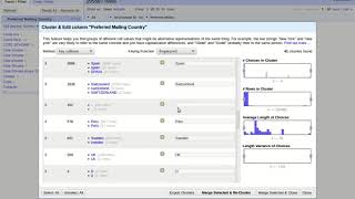 Very basic faceting and clustering in openrefine