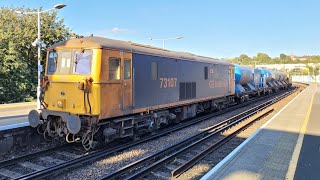 GBRF Class 73 Locos (73107 + BR Blue 73201) Departing Strood With Network Rail RHTT Wagons 5/10/2024