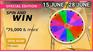 Amazon Special Edition Spin and Win Quiz Answers Today | Win 20000 Amazon Pay Balance |