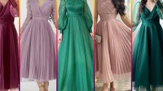 New Stylish Long Maxi With Puff Sleeve Designs/ Long Frock Designs/ Modern organza maxi dress