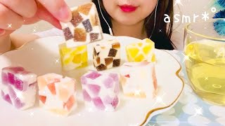 【咀嚼音】花あわ雪を食べる【ASMR/WAGASHI】